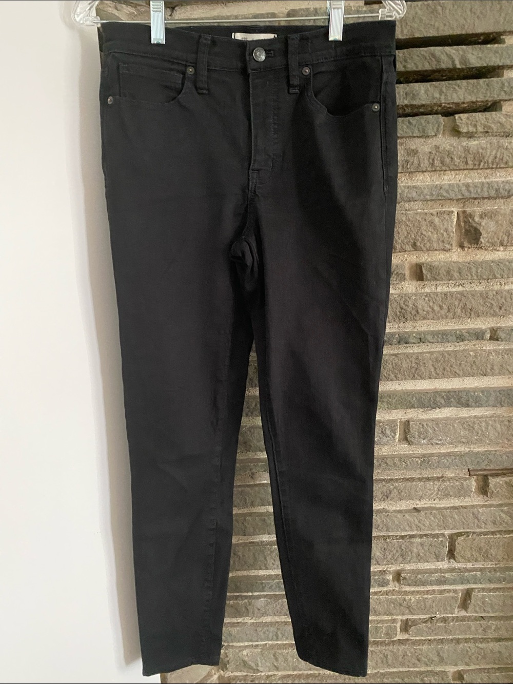 Madewell denim jeans pants deep rich black five pocket high rise skinny size 28